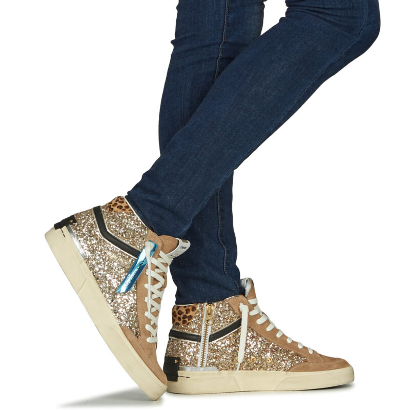 Crime London RECUT HIGH Gold Women's high sneakers - 8