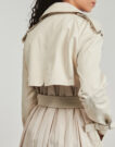 Trench  Desigual  PLEATED  Beige -   Trench Donna - 5