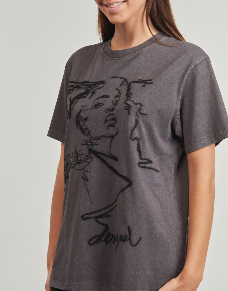 T-shirt  Desigual  BUDAPEST  Grigio -  T-shirt maniche corte Donna - 5