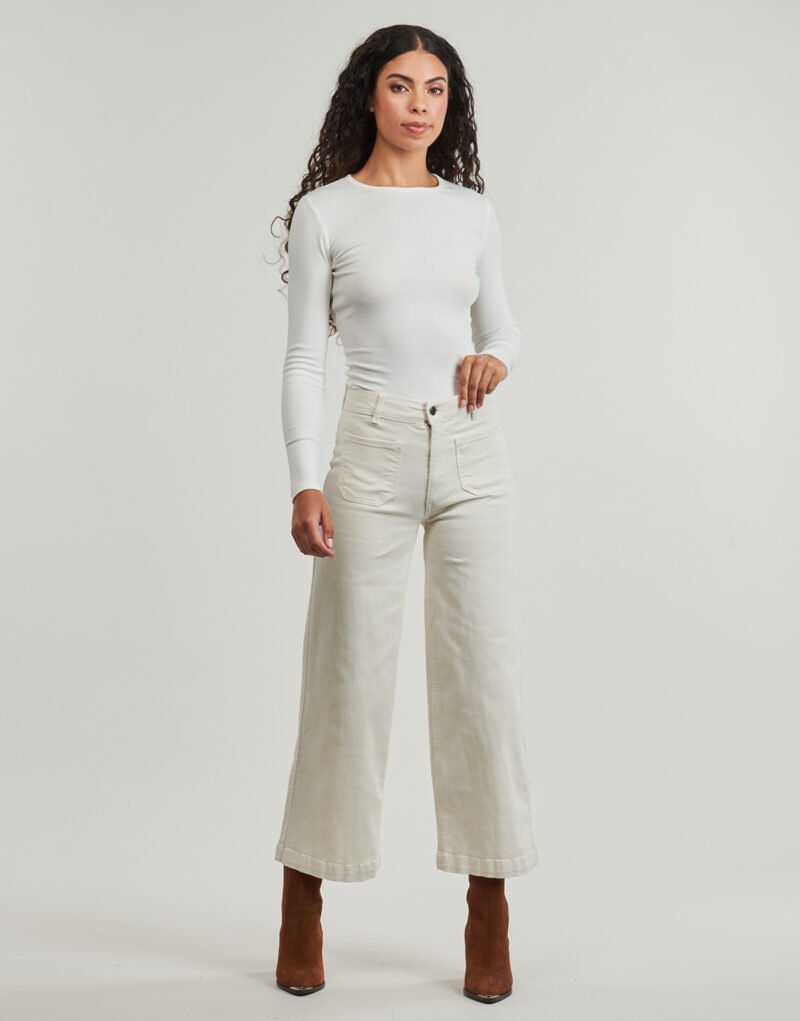 Jeans Flare Pepe jeans HIGH RISE WIDE CROP TANIA POCKET Bianco Jeans Flare Donna - 2