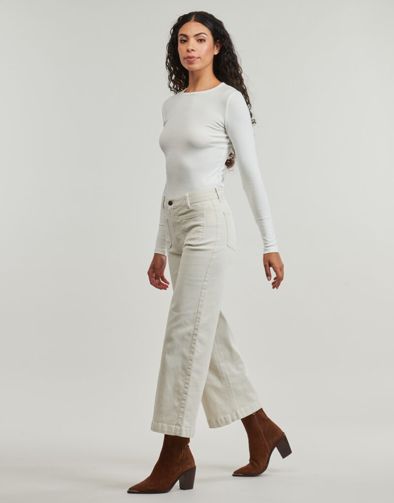 Jeans Flare Pepe jeans HIGH RISE WIDE CROP TANIA POCKET Bianco Jeans Flare Donna - 3