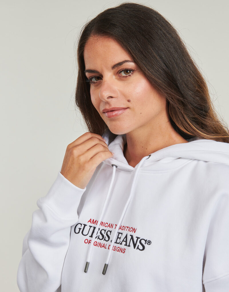 Felpe con capuchino Guess Sudaderas con capucha blancas para mujer GJ HOOD OS AMERICAN - 5