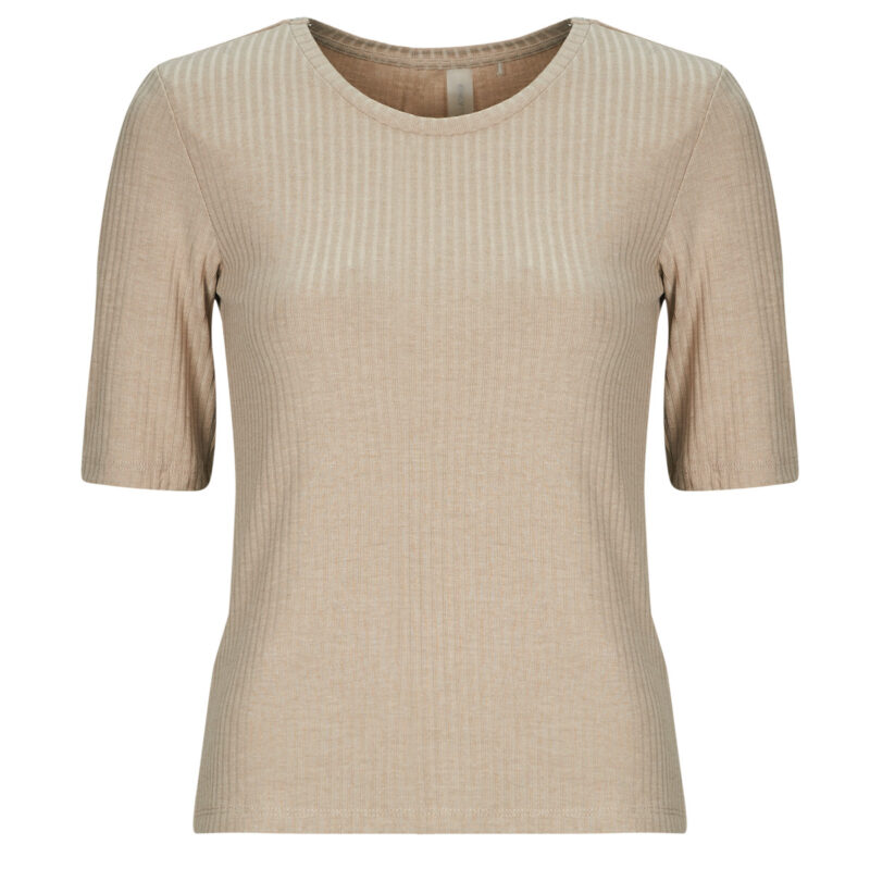 T-shirt Only Play ONPSEREN ON 2/4 REG RIB Beige T-shirt maniche corte Donna - 1