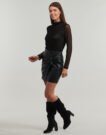 Gonne corte Vero Moda VMGAWN MW PU SHORT Nero Gonne corte Donna - 3