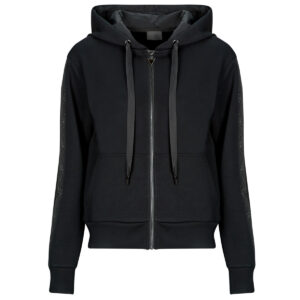 Felpe con cappuccio  Guess  NEW HOODED SCUBA  Nero -  Felpe con cappuccio Abbigliamento Donna