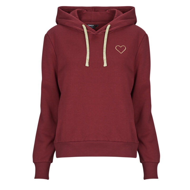 Felpe au cappuccio Only Sweat-shirts &agrave; capuche ONLNOLI Bordeaux pour femmes - 1