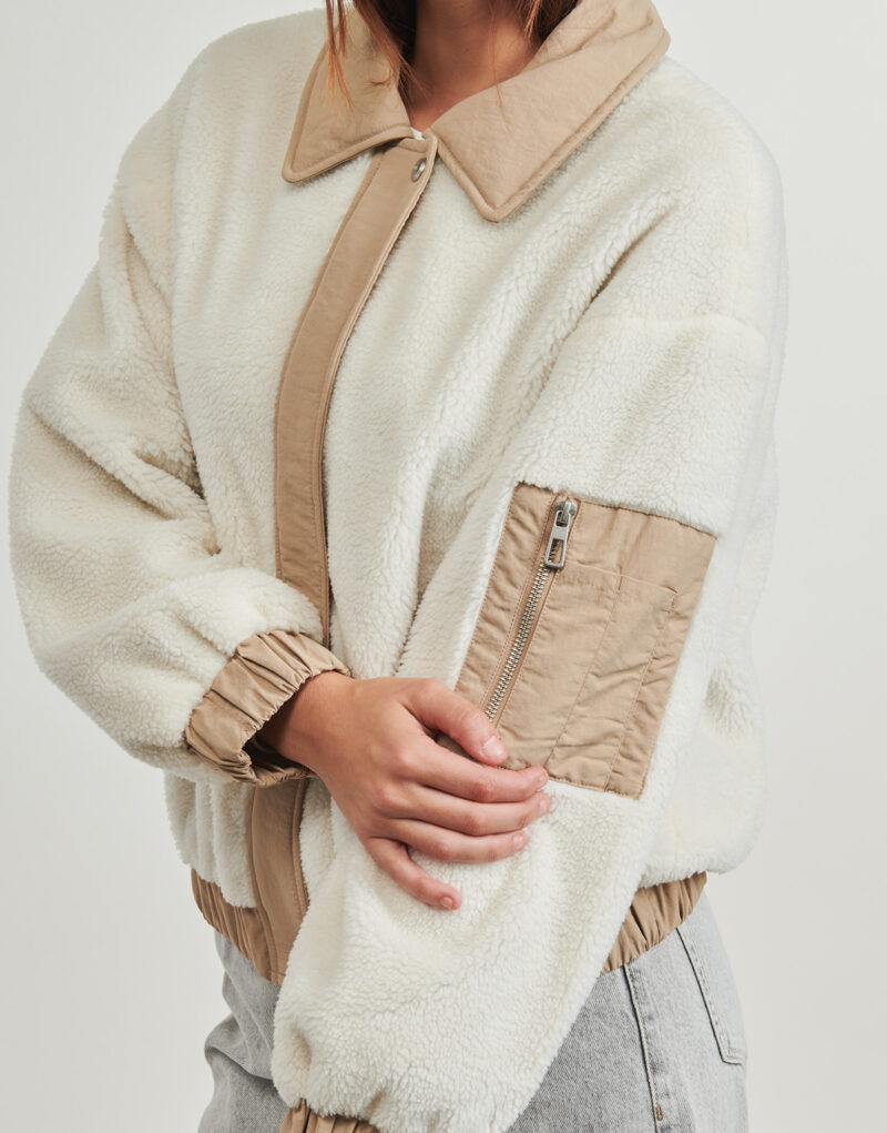 Giubbotto  Only  ONLSIENA TEDDY MIX JACKET  Beige -  Giubbotti Donna - 5