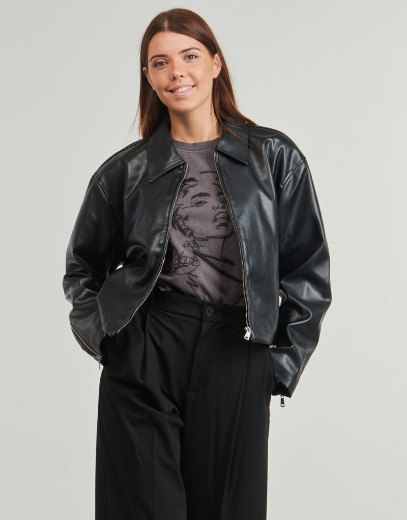 Giacca in pelle Only ONLNICKI FAUX LEATHER Nero Giacche in pelle Donna - 2