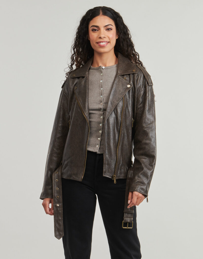 Giacca in pelle Only ONLCOLE FAUX LEATHER Marrone Giacche in pelle Donna - 2