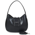 Emporio Armani HOBO M PLAIN LEATHER Nero Borse a spalla Donna - 1