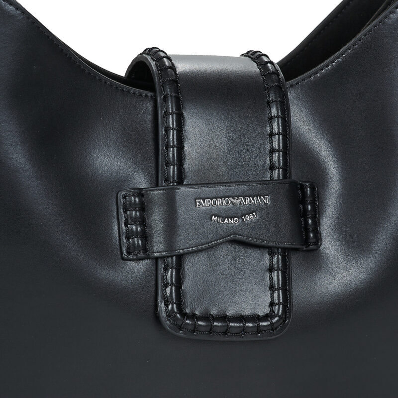 Emporio Armani HOBO M PLAIN LEATHER Nero Borse a spalla Donna - 4