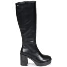 MTNG Botas negras de tac&oacute;n para mujer, talla 2 (50522)