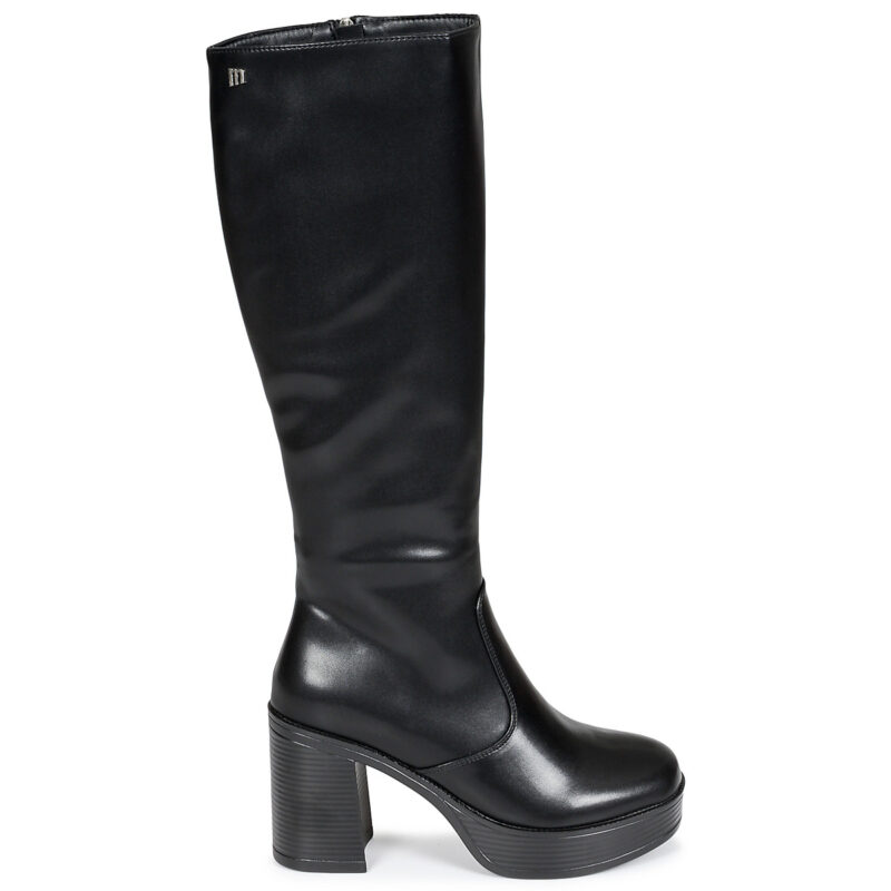 MTNG Botas negras de tac&oacute;n para mujer, talla 2 (50522)