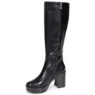 MTNG Botas negras de tac&oacute;n para mujer, talla 4 (50522)