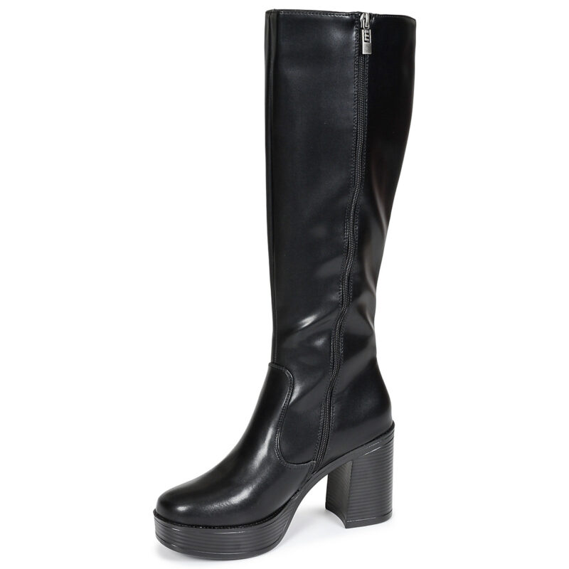 MTNG Botas negras de tac&oacute;n para mujer, talla 4 (50522)