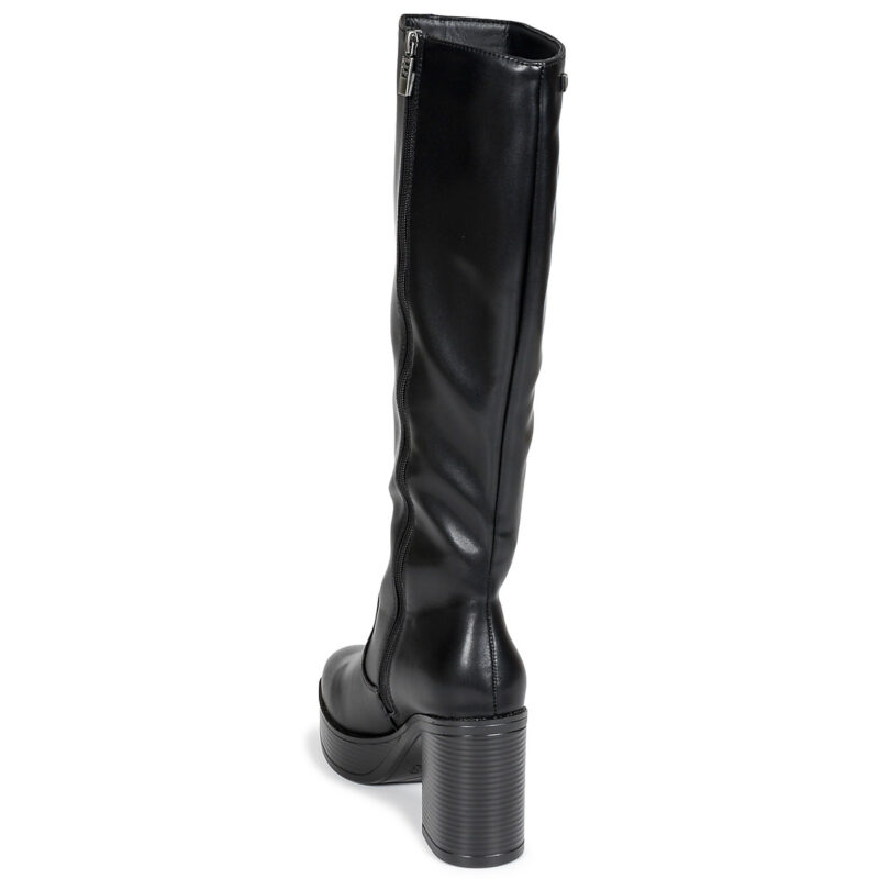 MTNG Botas negras de tac&oacute;n para mujer, talla 5 (50522)