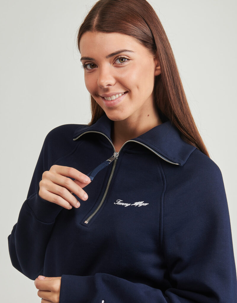 Felpe Tommy Hilfiger CLASSIC SCRIPT FLEECE HALF-ZIP Blu Felpe Donna - 5