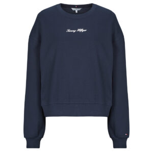 Felpe  Tommy Hilfiger  CLASSIC SCRIPT TERRY SWEATSHIRT  Blu -   Felpe Abbigliamento Donna