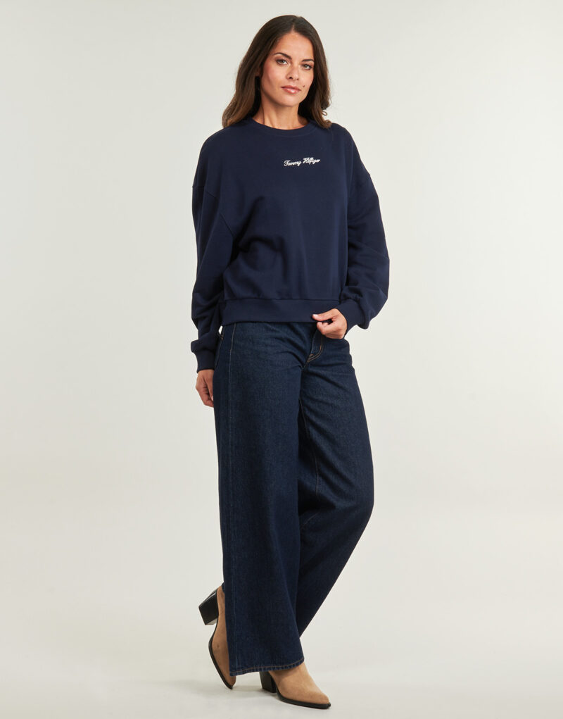 Felpe Tommy Hilfiger CLASSIC SCRIPT TERRY SWEATSHIRT Blu Felpe Donna - 3