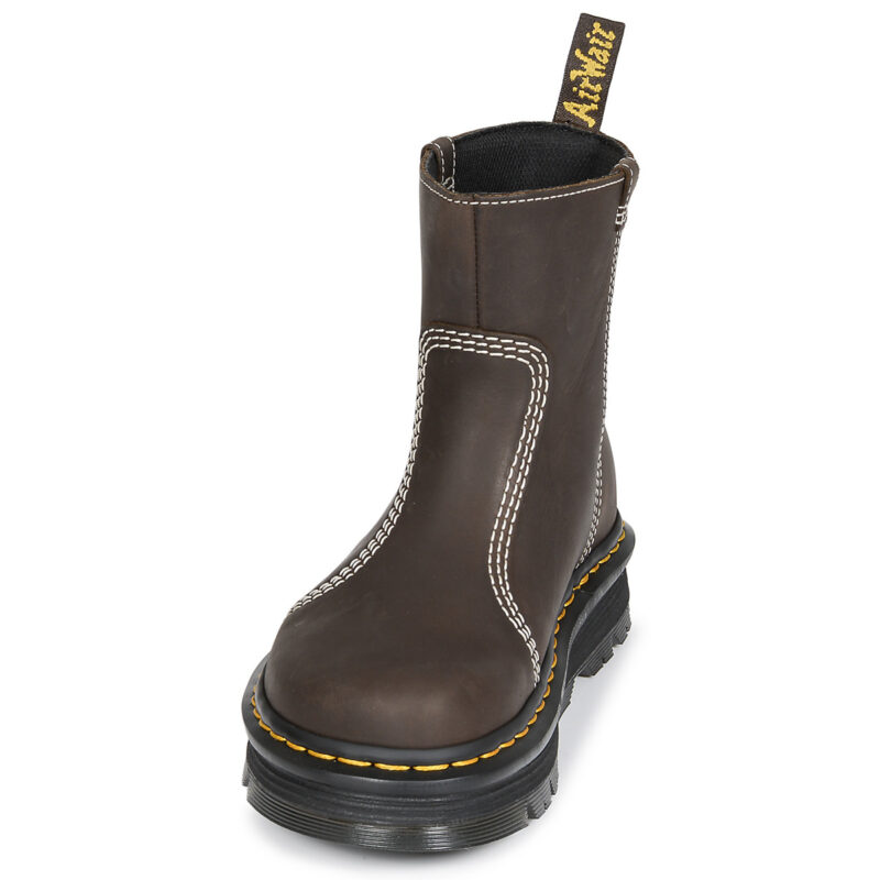 Dr. Martens ZebZag Rigger Rigger Boot Dark Brown Wyoming Marrone Stivaletti Donna - 3