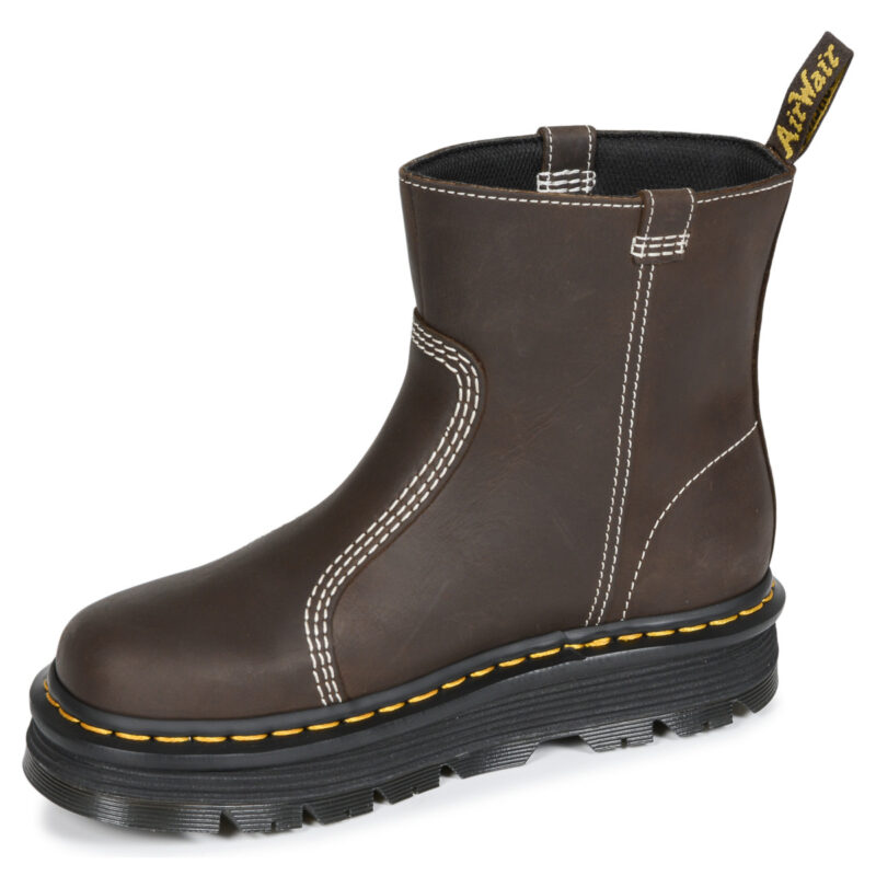 Dr. Martens ZebZag Rigger Rigger Boot Dark Brown Wyoming Marrone Stivaletti Donna - 4