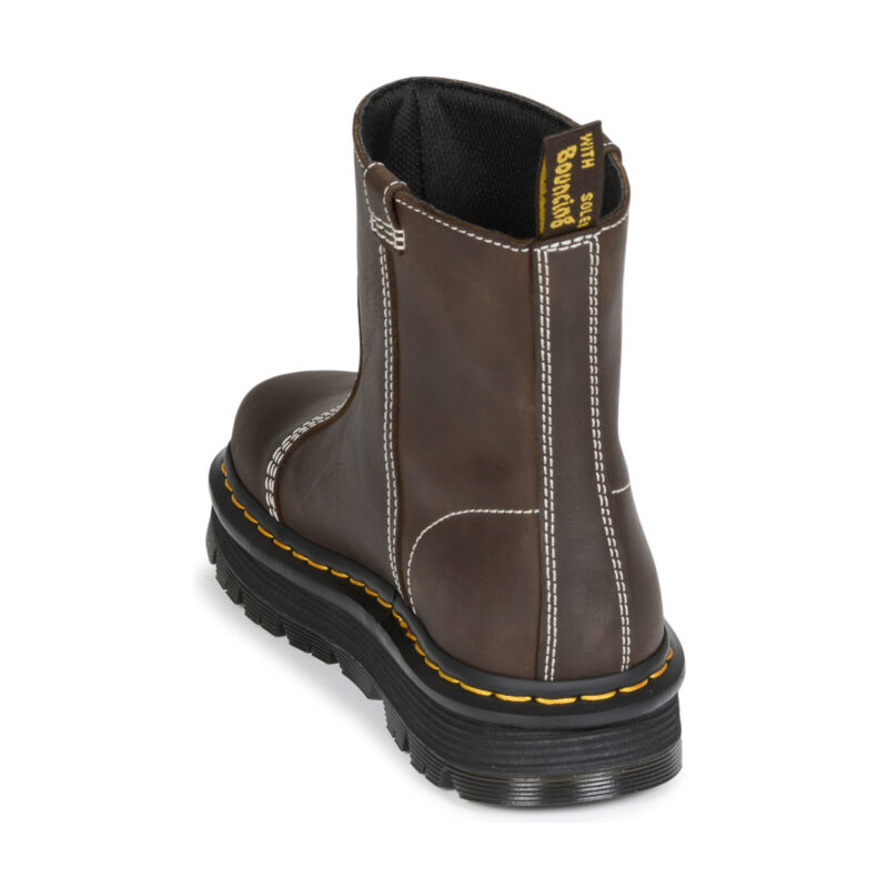 Dr. Martens ZebZag Rigger Rigger Boot Dark Brown Wyoming Marrone Stivaletti Donna - 5