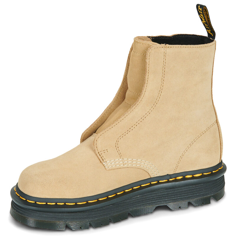 Dr. Martens ZebZag Lace Less Laceless Boot Savannah Tan EH Suede Beige Stivaletti Donna - 4