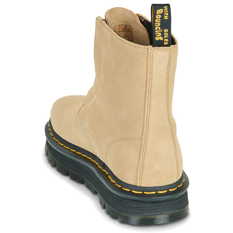 Dr. Martens ZebZag Lace Less Laceless Boot Savannah Tan EH Suede Beige Stivaletti Donna - 5