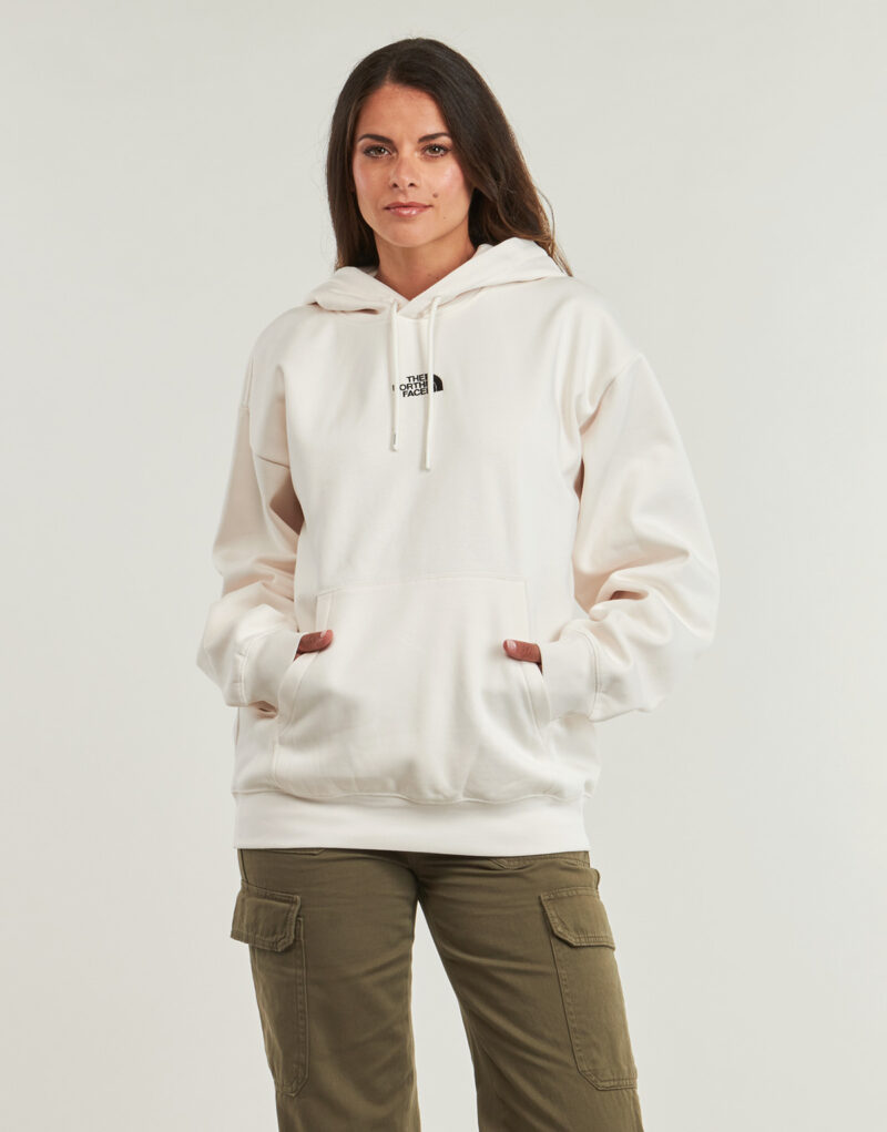 Sweat &agrave; capuche oversize The North Face W Essential blanc pour femme - Taille 2