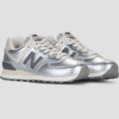 Baskets basses New Balance 574 argent&eacute;es pour femme - Pointure 2