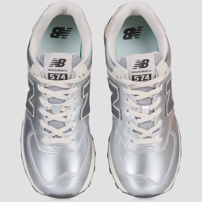 Baskets basses New Balance 574 argent&eacute;es pour femme - Pointure 5