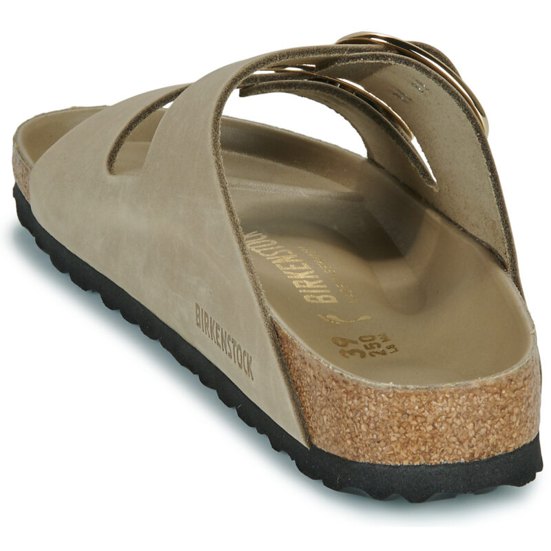 BIRKENSTOCK Arizona Big Buckle Oiled / Leather / Tobacco / Brown / Narrow Beige Women's Flip-flops - 5