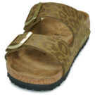 Chaussons femme BIRKENSTOCK Arizona Birko-flor / Leo / Kaki / Beige &eacute;troit - Pointure 3