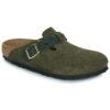 BIRKENSTOCK Boston Pelle / Huilé / Suede / Timo / Stretto Kaki Zoccoli Donna