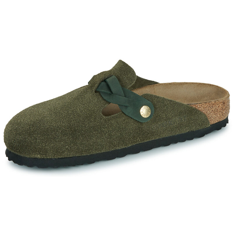 BIRKENSTOCK Boston Pelle / Huilé / Suede / Timo / Stretto Kaki Zoccoli Donna - 4