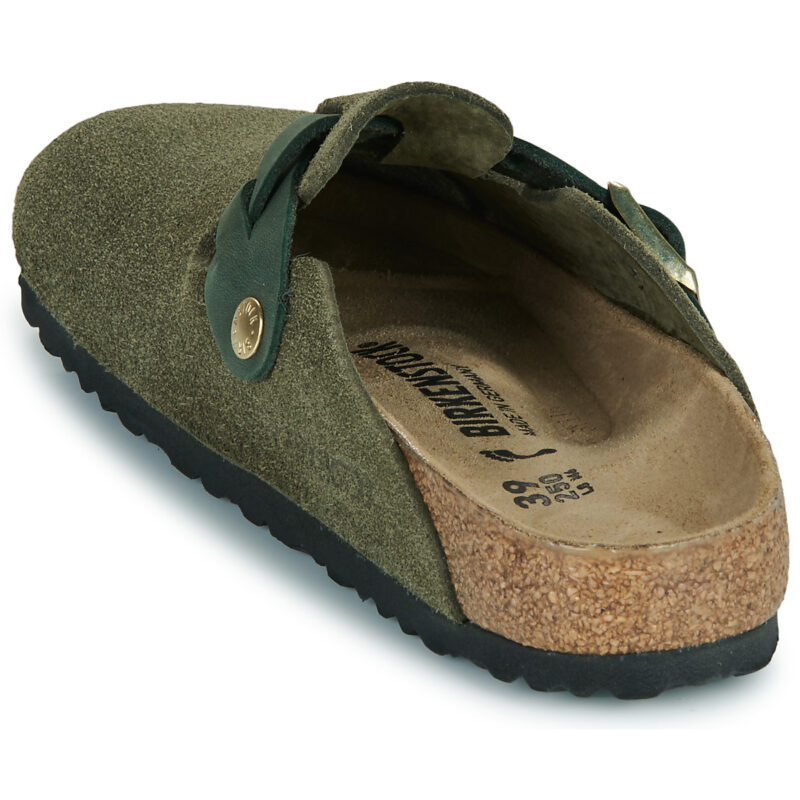 BIRKENSTOCK Boston Pelle / Huilé / Suede / Timo / Stretto Kaki Zoccoli Donna - 5