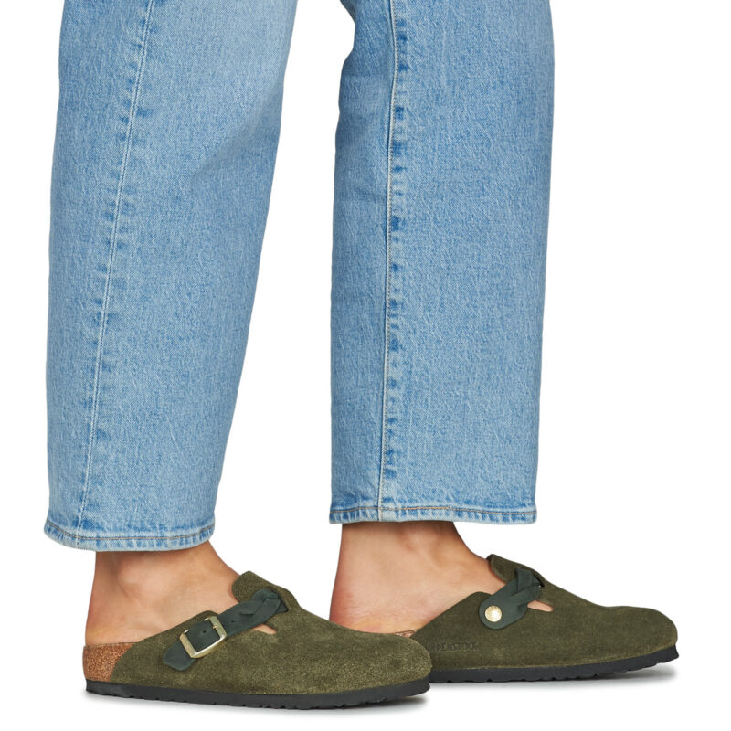 BIRKENSTOCK Boston Pelle / Huilé / Suede / Timo / Stretto Kaki Zoccoli Donna - 8