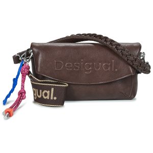 Borsa a tracolla donna Desigual  HALF LOGO TROKEL  Marrone Desigual 8445110717011