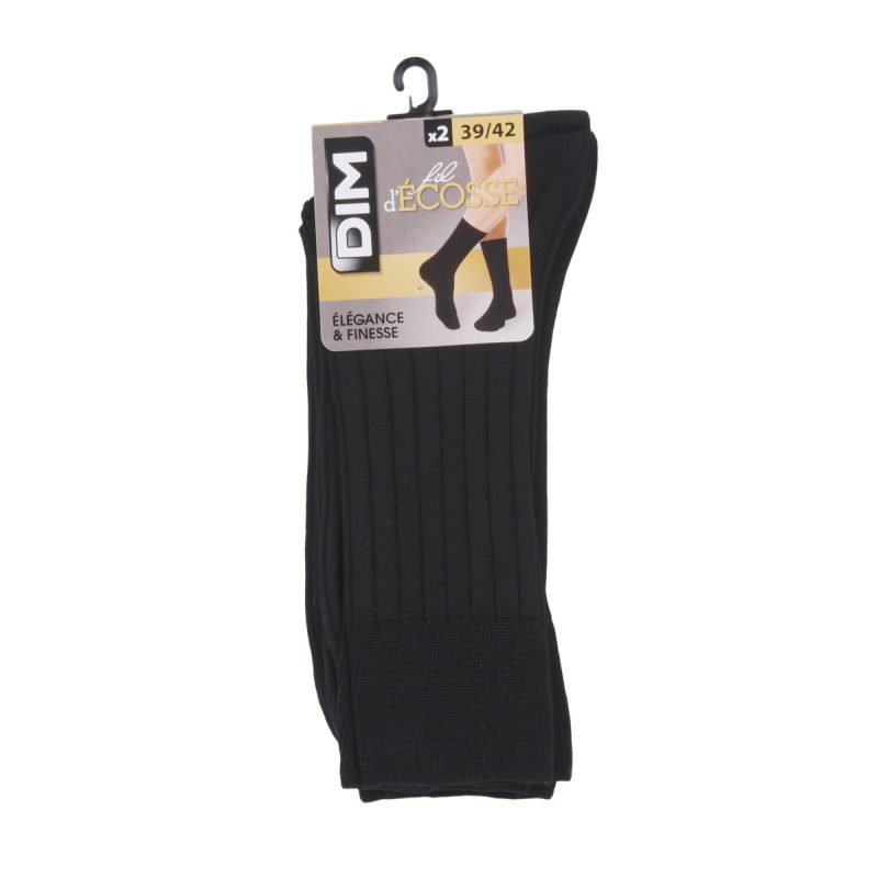 Calzini DIM MC FIL D'ECOSSE COTE FINE PACK X2 Nero Calzini Uomo - 2