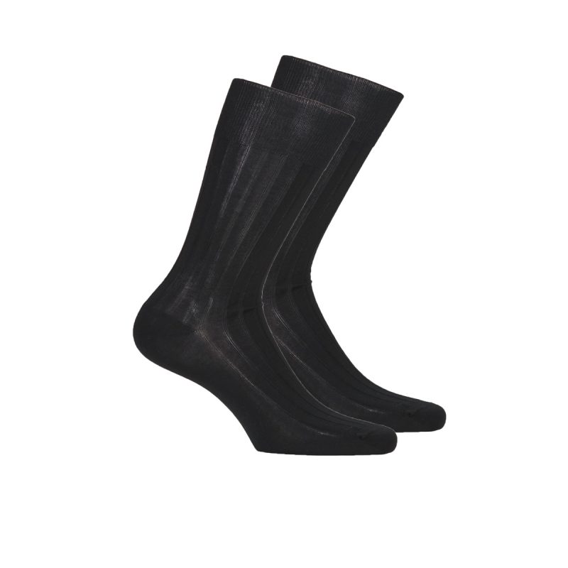 Calzini DIM MC FIL D'ECOSSE COTE FINE PACK X2 Nero Calzini Uomo - 1