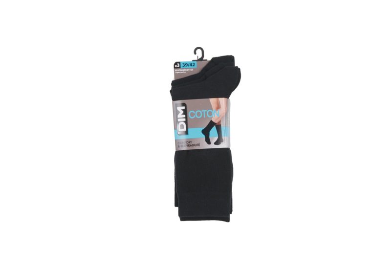 Socken DIM MI CHAUSSETTE COTON PACK X3 Schwarz Herrensocken - 2