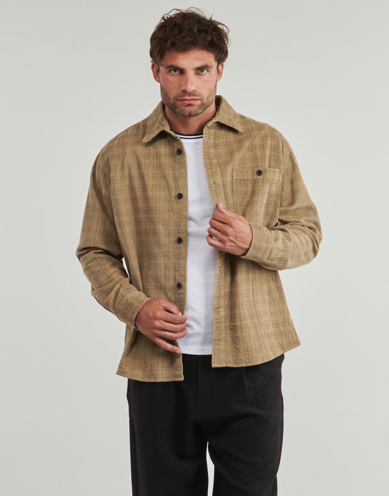 Camicia a maniche lunghe Only & Sons ONSWALEED CORDUROY Beige Camicie a maniche lunghe Uomo - 2