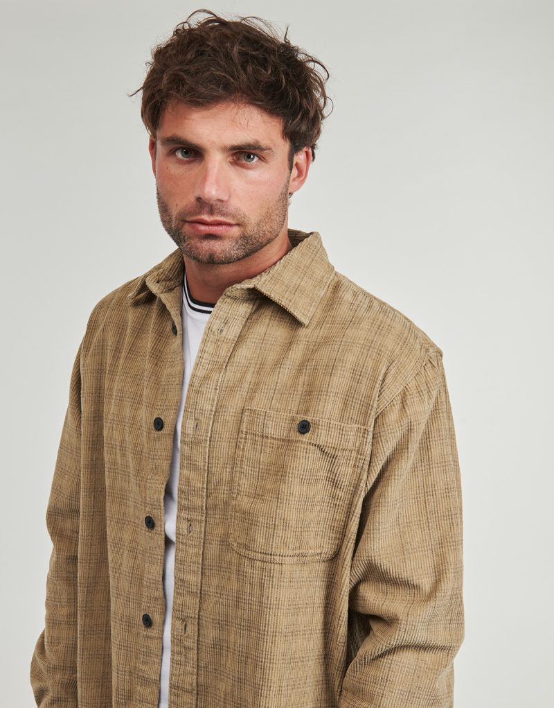 Camicia a maniche lunghe Only & Sons ONSWALEED CORDUROY Beige Camicie a maniche lunghe Uomo - 5
