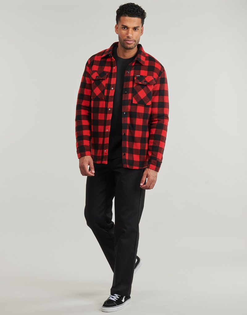 Camicia a maniche lunghe Volcom BOWERED FLEECE LS Rosso Camicie a maniche lunghe Uomo - 3