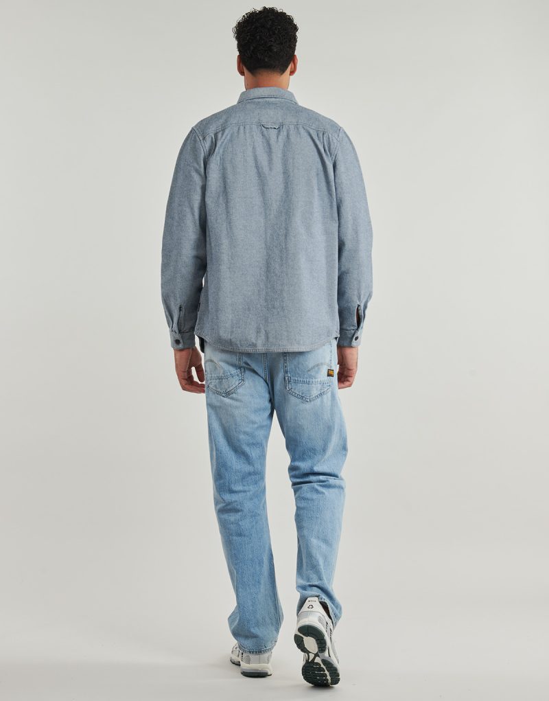 Volcom LEVELSTONE LS Blue Long Sleeve Shirt Men's Long Sleeve Shirts - 4
