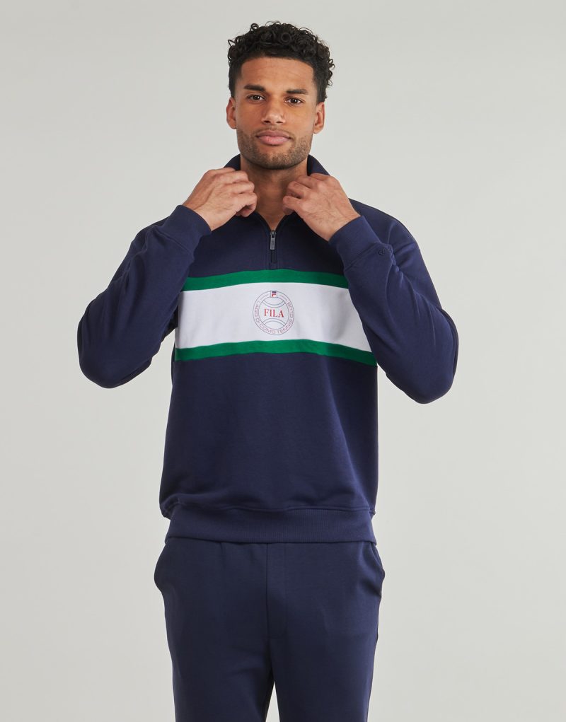 Sweatshirts Fila PARELLA LOOSE HALF-ZIP SWEATSHIRT Marine Felpe Uomo - 2