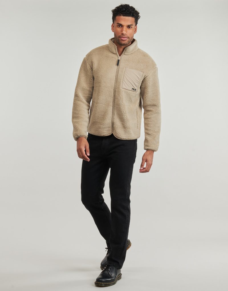 Felpa Fila VALGRANA REGULAR TEDDY FLEECE JACKET Beige Felpe Uomo - 3