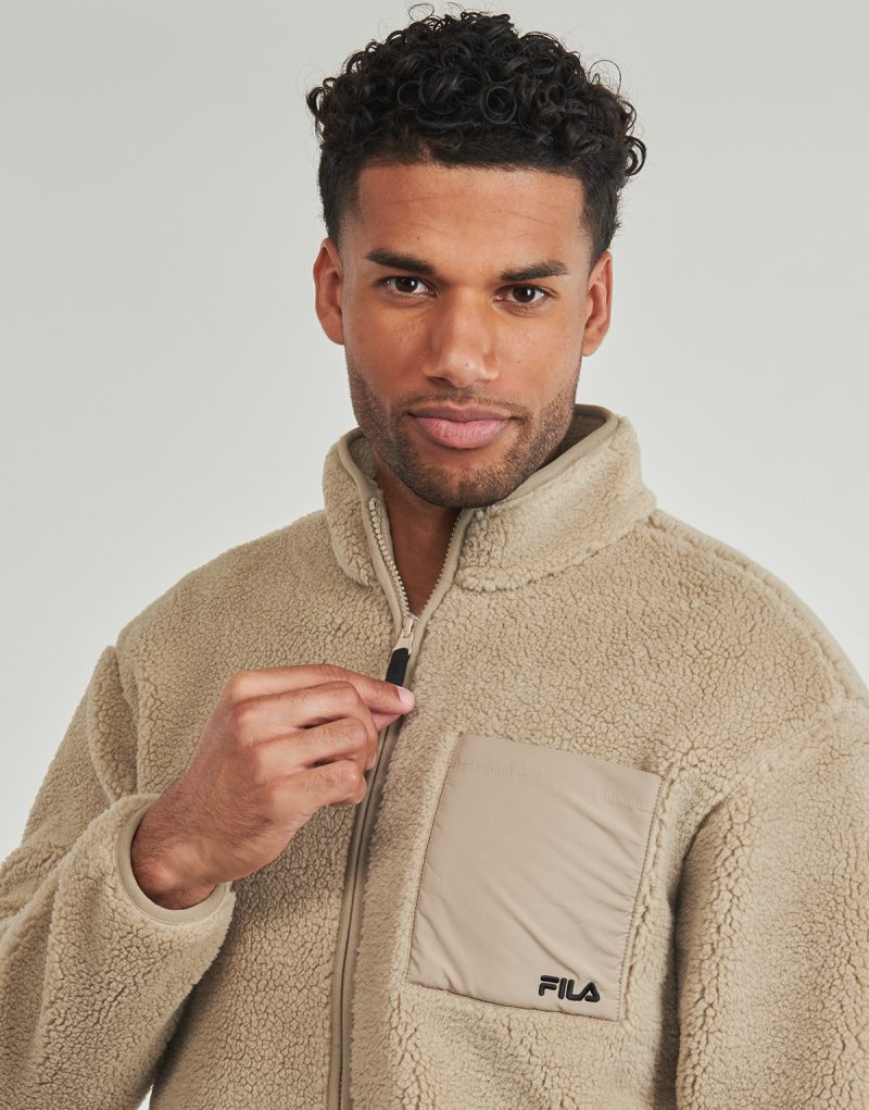 Felpa Fila VALGRANA REGULAR TEDDY FLEECE JACKET Beige Felpe Uomo - 5