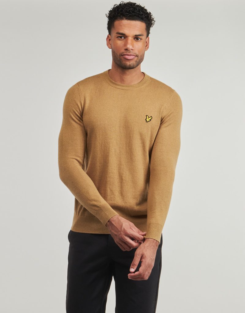Felpe Lyle & Scott Cotton Merino Crew Neck Jumper Marrone Felpe Uomo - 2