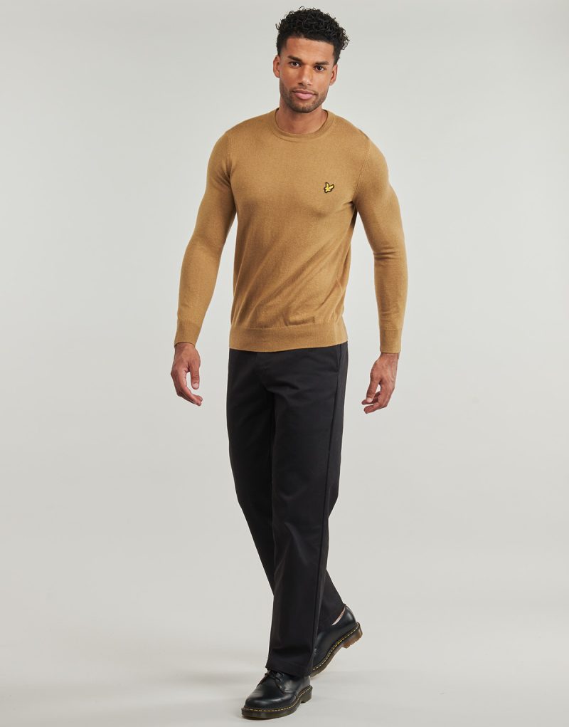Felpe Lyle & Scott Cotton Merino Crew Neck Jumper Marrone Felpe Uomo - 3